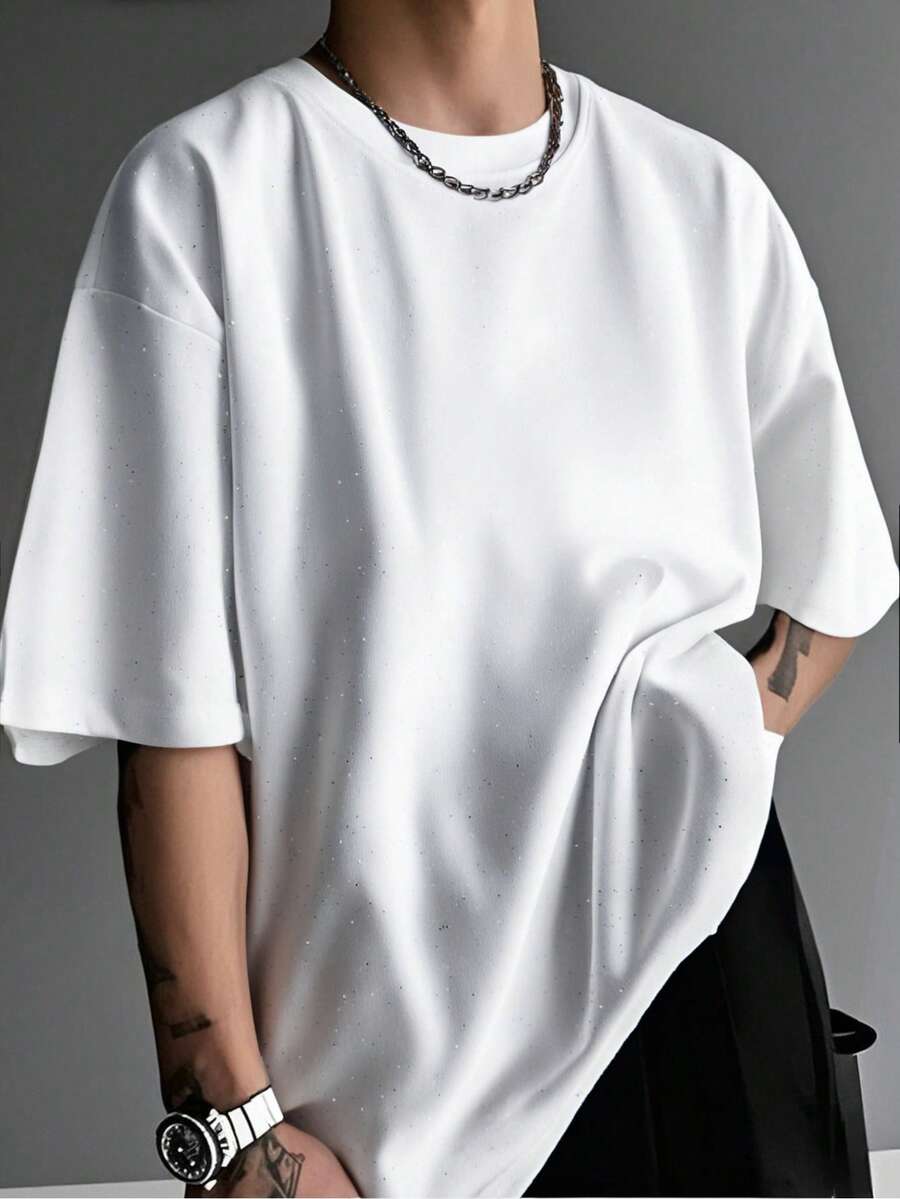 GRDR Men's Breathable & Moisture-Wicking Shiny Star Short Sleeve T-Shirt - White - View 1