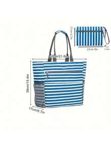 女士沙滩包两件套，大号防水沙滩手提包，拉链沙滩包，防水防沙泳池包，大容量手提健身包，跑步配件运动包，女士运动包，健身运动包，大容量旅行包，男士度假旅行必备耐用瑜伽包 - 彩色 - 查看 9