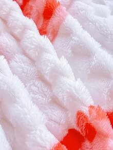 1pc Rainbow Pom-Pom Fleece Fitted Sheet, Soft & Cozy, Machine Washable, Bedding Decor