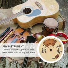 Rueda de acordes de círculo de quintas de herramienta melódica de madera, diagrama de acordes de guitarra de teoría musical para regalos de amantes de la música y la guitarra