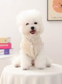 1 件宠物衣服，适合小型犬的狗/猫服装，可爱的宠物装，温暖舒适的遛狗背心，黑白