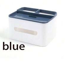 1pc Multifunctional Desktop Storage Box, Tissue Box, Remote Control & Miscellaneous Organizer