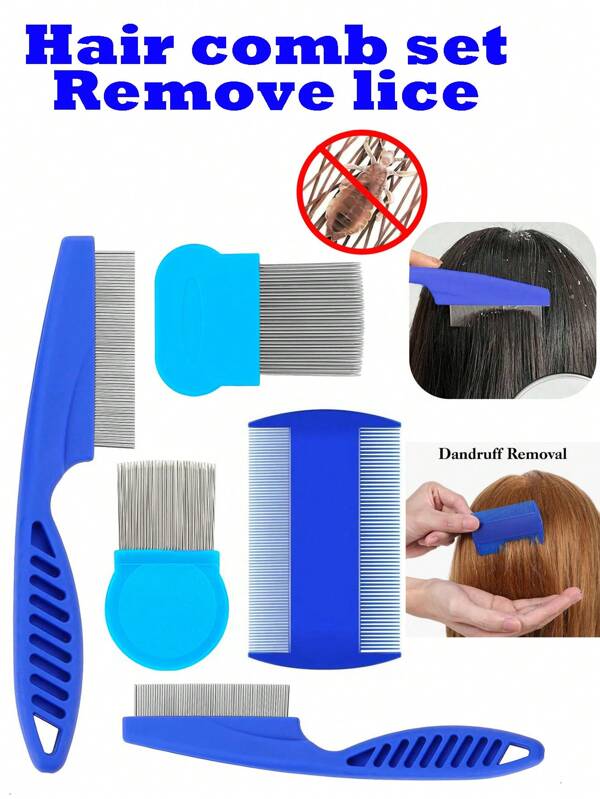 4pcs/3pcs Professional Lice & Flea Removal Comb Set, Dense Teeth Comb Set, Dandruff Removing Comb Set, Hair Lice Removal Comb, Hair Styling Kit, Hair Tool Kit, Hairstyling Set, Hair Accessories ,Hair Styling Tools