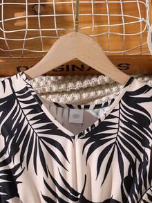 Left Mama Girls Striped Retro Sleeveless Dress, Summer - Black - View 3