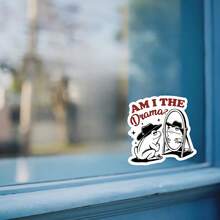 1 PIEZA Pegatina divertida con meme "¿Soy el drama?", pegatina humorística de una rana vaquera, pegatina para portátil con frase relatable para autoconciencia, adhesivo brillante y resistente al agua para botellas, tumblers y teléfonos, regalo gracioso para amigos e introvertidos, gráfico de cita popular para personalización expresiva, acento de declaración excéntrica