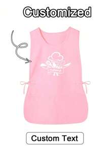 1PC Personalized Custom Hair Stylist Apron, Customized Kitchen Cooking Apron,2-Pocket Quick-Dry Apron For Home For Men And Women, Modern Polyester Oil-Proof Apron,Quick-Dry, Solid Color, Kitchen And Home Use