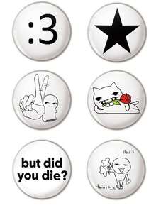 趣味图案徽章胸针，女士徽章，别针胸针，包包吊坠，时尚配饰，送给朋友、家人、老师和同学的有趣礼物 - 彩色 - 查看 6