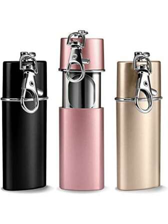1/3 X Cigarette Pocket Ashtray, Odour-Proof, Travel Ashtray, Yosemy Ashtray For Travel, Ashtray To Go (Black + Pink + Champagne Gold)