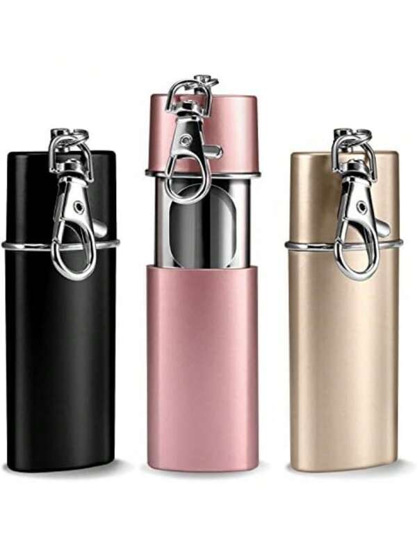 1/3 X Cendrier de poche pour cigarette, anti-odeur, cendrier de voyage, cendrier Yosemy pour voyage, cendrier à emporter (Noir + Rose + Or Champagne)
