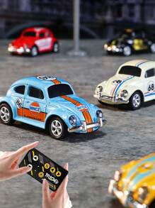 Voiture radiocommandée rétro en alliage, voiture radiocommandée miniature, avec vitesse réglable et télécommande via smartphone, avec éclairage LED, modèle rétro 2,4 GHz, voiture miniature à l'échelle 1:64, facile à transporter, convient aux garçons et filles de 6 ans et plus, jouet idéal comme cadeau pour enfants.
