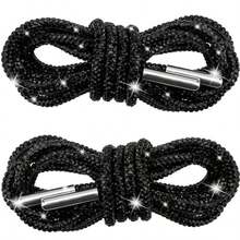 2pcs Rhinestone Shoelaces With Rhinestone Embellishments, Fashion Glitter Diy For Sneakers And Flat Shoes Summer Party - Multicolor - View 14
