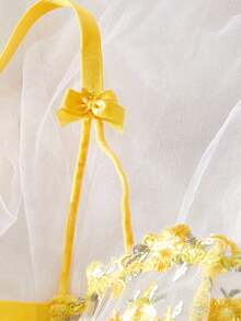Floral Embroidered Lingerie Set For Women, Rave - Yellow - View 2