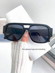 新款现代复古经典双鼻梁时尚眼镜女男简约百搭朋克节日派对街拍走秀时尚眼镜女适合日常佩戴配套眼镜飞行员形状墨镜 - 彩色 - 查看 8