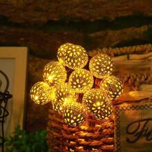 Moroccan Style Hollow Out Light String, Outdoor Courtyard Decoration Light, Homestay Balcony Party Atmosphere Light String