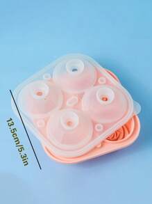 1pc 4-Cavity 3D Round Football/Basketball Silicone Ice Cube Tray Mold, Black/Coffee/Olive Green, Reusable Ice Cube Maker, Large Capacity Ice Cube Trays With Lid, Kitchen Tools; 1pc 2-Cavity Rose & Diamond Combination Silicone Ice Cube Tray Mold - Multicolor - View 4