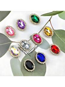 50pcs Oval Teardrop Rhinestone Crystal Sew-On Beads For Clothing, Hat, Shoe, Bag Embellishment - Oval - View 12