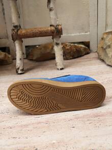 New Casual Sports Shoes, Fashion Versatile Suede-Like Lace-Up Women Sneakers, Student Shoes - Teal Blue - View 7