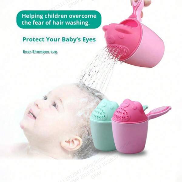 1 stuk babybeervormige shampoobeker met douchekop