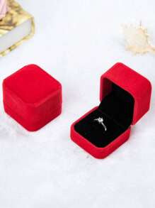 1pc Velvet Ring Box, Hexagon Velvet Ring Box Display Case, 4.7cm/1.85 Inch * 4.5cm/1.78 Inch Jewelry Storage Back To School