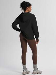 TCVC 女士休闲拉链连帽衫，舒适针织面料，宽松长袖，适合室内/室外瑜伽和休闲活动，秋冬季