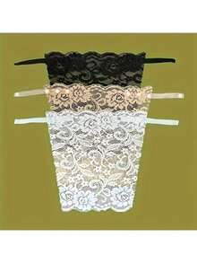 3pcs/1pc Elegant Floral Anti-Glare Bra Pads - Fashionable & Comfortable Lingerie Enhancer, Lace Knitted Padding For Womenrandom Color,Summer. - Multicolor - View 1