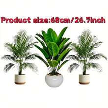 Set de 3 piezas, 36 plantas artificiales de hojas grandes - Adecuadas para uso en exteriores: árboles decorativos de selva tropical, plantas en maceta para interiores/exteriores durante todo el año, decoraciones para bodas y hoteles, estilo de árboles artificiales para jardín y terraza, Día de la Bastilla, Día de los Abuelos, Eid Al-Fitr, Decoraciones del Día de la Independencia, plantas verdes resistentes a los rayos UV, requisitos de bajo mantenimiento