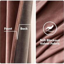 2 Panels Blackout Curtains Solid Soft Grommet Mustard Yellow Thermal Insulated Soundproof Room Darkening Curtains/Drapes/Panels Fall Living Room Bedroom 52 X 90 Inch - 塵土飛揚的玫瑰 - 查看 4