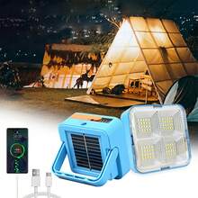 KENSUN 1PC Powerful LED Camping Lantern Outdoor Solar Light Lamp USB Rechargeable Portable Emergency Work Reflector Spotlight Projector Floodlight Construction Lighting - As Shown In the Figure - View 3