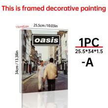 1pc Canvas Wall Art Poster Inspired By The Oasis Album, Features Bright Colors Like Sky Blue, Ginger Yellow, Mixed Shades, White, Pink, And Black. It'S An Decor Piece Perfect For Music Lovers In Living Rooms And Bedrooms.Canvas Wall Art,Posters For Room,Home Decor,Room Decor Aesthetic,Room Decoration Stuff.Optional Frame - 1pc - View 15