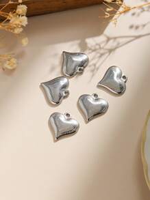 Set de 3 piezas/Paquete de Accesorios de Joyería: Collar, Pulsera y Colgante con Diseño Minimalista Elegante de Puntos Estampados y Corazón de Acero Inoxidable 304