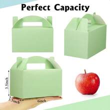 48 Pcs Back To School Gable Gift Box 6 X 3.5 X 3.5 Inches Colorful Paper Candy Boxes Snack Goodie Cake Treat Boxes For Holiday Birthday Baby Shower Party Favor Pastel Color - 柔和色彩 - 查看 2