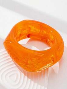 1 件新款时尚简约夸张不对称几何方形树脂手链，琥珀色和橙色扎染双色，可堆叠木质手链，适合日常、度假、派对场合（木质手链采用纯天然颗粒制成，内径约为 58-60 毫米，购买前请仔细检查尺寸，尺寸问题不接受退货） - 彩色 - 查看 14
