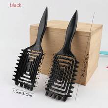 1pc Portable Curly Hair Styling Brush - Nylon Bristles, Detangling & Volumizing Comb For All Hair Types - Multicolor - View 18