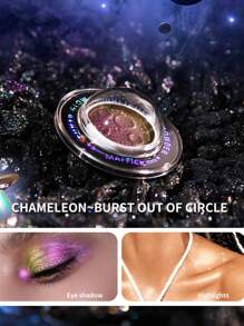 MSFLIBNH 1PC 高光粉，提亮面部，立体轮廓，闪亮高光，土豆泥质地，单色珍珠光泽，适合所有肤色，轻巧时尚的设计，送给妈妈的礼物，两种文字模型随机发货，不会影响使用效果