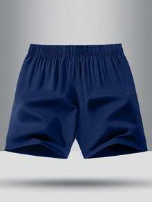 Pantalones cortos deportivos para niño preadolescente de unicolor, con cintura ajustable y transpirables - Negro - Ver 2