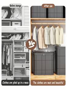 Black Thick High Capacity Storage Bag, Suitable For Phones, Closets, Clothes, Bedding, Foldable For Storage, Also Suitable For Moving Blankets & Bedding, Ideal For Bedroom, Closet, Under Bed, Living Room, Dorm, Perfect For Clothing Organization