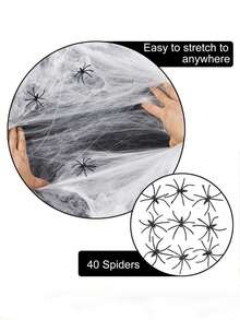 1pc Halloween Decorations, Colorful Spider Cotton, Spider Web, Spider Silk, Outdoor Haunted House, Secret Room, Bar Atmosphere Decoration Props