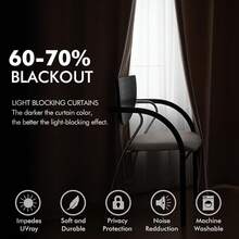 2 Panels Blackout Curtains Solid Soft Grommet Mustard Yellow Thermal Insulated Soundproof Room Darkening Curtains/Drapes/Panels Fall Living Room Bedroom 52 X 90 Inch - 淺褐色的 - 查看 4