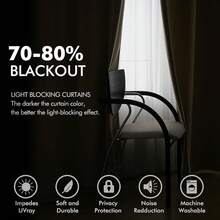 2 Panels Blackout Curtains Solid Soft Grommet Mustard Yellow Thermal Insulated Soundproof Room Darkening Curtains/Drapes/Panels Fall Living Room Bedroom 52 X 90 Inch - 灰褐色 - 查看 4