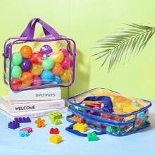 1pc Extra Large/Large Reusable Transparent PVC Diaper Storage Bag, Waterproof Zipper Bag For Diapers, Toys, Building Blocks, Puzzles, Children's Books, Cloth Diapers And Other Items (9 Colors, No Stickers)