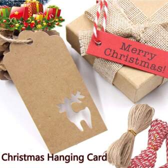 101pcs Christmas Elk Christmas Tree Hanger Kraft Paper Thank You For Hanging Festival Gift Card Packaging Box Hanger Label Christmas Christmas Decorations Christmas Pajamas Christmas Gifts Christmas Decor