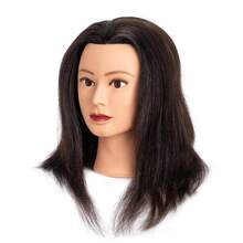 Mannequin Head Human Hair Mannequin Head With Hair 14 Inch 100% Real Hair Manikin Head Doll Head For Hair Styling Hair Mannequin Head - Black - View 9