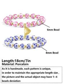 Set de 2 brățări Celadon Love pentru femei și bărbați, set de brățări pentru cupluri în stil chinezesc la modă și rafinat, cadou de ziua de naștere, cadou de bijuterii pentru cupluri, cadou pentru soție, cadou pentru persoana preferată