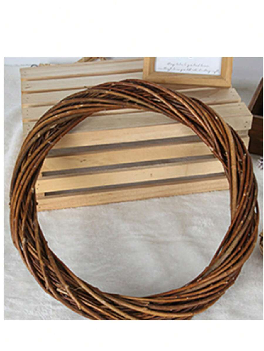 ¡Decoración navideña talla grande vendida! Corona de flores tejida estilo Ins para colgar en la puerta, decoración para escaparates navideños y bodas, decoración navideña hecha a mano, ¡fácil de crear un ambiente cálido!