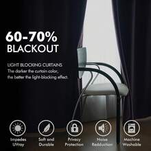 2 Panels Blackout Curtains Solid Soft Grommet Mustard Yellow Thermal Insulated Soundproof Room Darkening Curtains/Drapes/Panels Fall Living Room Bedroom 52 X 90 Inch - 薰衣草 - 查看 4