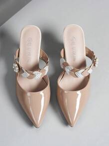 Fashionable Elegant Pointed Toe Low Vamp Thin Heel High Heels For Women