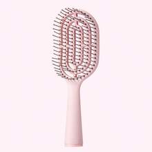MINISO Pink Mini Portable Vertical Bone Comb With Cleaning Brush, Portable And Easy To Carry, Easily Manage Your Hair And Keep Your Hairstyle Anytime, Anywhere (1 PC) - Pink - View 1