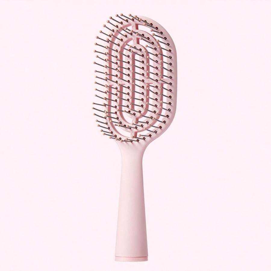 MINISO Pink Mini Portable Vertical Bone Comb With Cleaning Brush, Portable And Easy To Carry, Easily Manage Your Hair And Keep Your Hairstyle Anytime, Anywhere (1 PC) - Pink - View 1