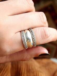 Women'S Thumb Ring, Wide Dome Ring, Large Boho Style, Perfect Holiday Gift - Multicolor - View 3
