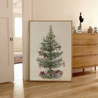 1pc Frameless Vintage Christmas Tree Watercolor Art Rustic Holiday Painting With Botanical Style, Festive Wall Print For Dorm/Bedroom/Living Room Decor, Perfect Party Decoration & Gift Idea For Back To School Christmas Decoration XMAS Decor Christmas Tree Gift Decor Thanksgiving Wedding Home Decor Home Decor Fall Decor Autumn Decor Birthday Decorations For Gifts Party Supplies Indoor Holiday Festival Decor Halloween Decor Wall Decor Halloween Ornamentschristmas Decoration XMAS Decor Christmas Tree Gift Decor Thanksgiving Wedding Home Decor Home Decor Fall Decor Autumn Decor Birthday Decorations For Gifts Party Supplies Indoor Holiday Festival Decor Halloween Decor Wall Decor Halloween Ornaments